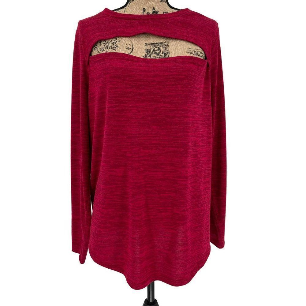 Juicy Couture Long Sleeve Front Cut Out Performance Athletic Top Sporty Women 1X
